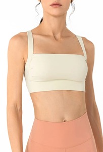 Sujetadores de yoga push-up con soporte de alto impacto para mujer, Top corto de gimnasio con sensación desnuda, Bralette de estilo simple para correr - Product Image 3