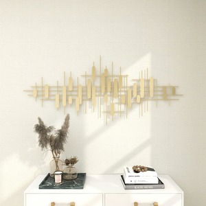 Arte de pared de Metal dorado con estilo para decoración moderna del hogar, sala de estar, dormitorio, oficina y elegante Elección de diseño interior de la India - Product Image 3