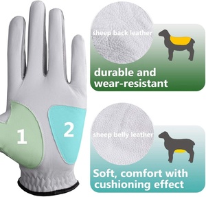 Gants de golf d'hiver en cuir blanc marron personnalisés de haute qualité Gants rembourrés en cuir de mouton de qualité originale Logo personnalisé - Product Image 3