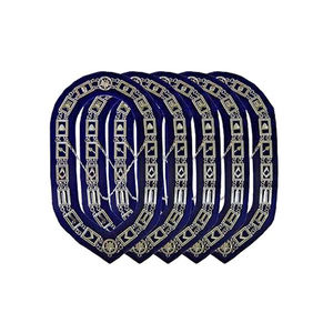 โซ่คอเสื้อสีเงินสีทองสไตล์ Masonic สีน้ำเงิน12ชิ้น - Product Image 3