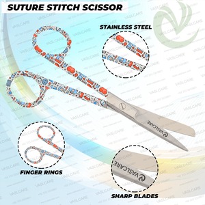 Juego de tijeras Vaslcare Premium, 3 uds., diseño elegante, fuente de alimentación Manual, fórceps hemostáticos de enfermería con mango impreso - Product Image 5