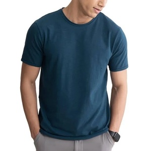 เสื้อยืดผ้าฝ้ายผสมแบบแห้งเร็วคอกลมธรรมดาสำหรับออกกำลังกายในยิมกีฬาออกกำลังกาย - Product Image 5