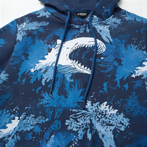 เสื้อฮู้ดพิมพ์ลายคลื่นทะเลสำหรับผู้ชายและผู้หญิงเสื้อสวมหัวออกแบบได้ตามต้องการ - Product Image 3