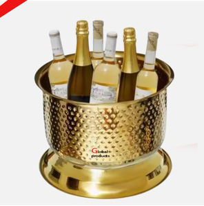 Alta exigente plata acabado metal acero inoxidable enfriador de vino cubo de hielo para hotel restaurante y bar - Product Image 3