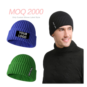 Gorro de calavera de invierno acrílico 100% personalizado, gorro de diseñador con logotipo abullonado, gorro de punto cálido Hip Hop alto, impresión Digital adecuada para viajes - Product Image 1
