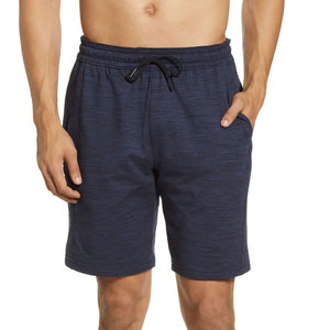 Power Athletix Short décontracté pour homme avec cordon de serrage, respirant, séchage rapide, taille mi-haute, en coton tricoté, couleur marine unie - Product Image 1