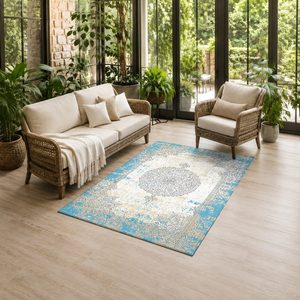 RUGS DEPOT LXDP-0339 Wholesale Ivory Cream Ethnic Kilim Digital Printed Machine Washable Chenille Area Rug Non <b>Slip</b> - Product Image 6