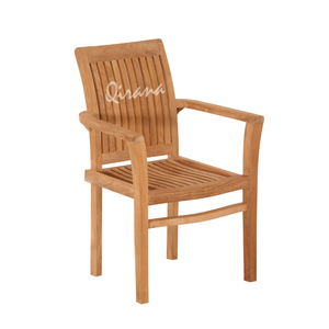 Fauteuils en finition naturelle Chaise de salle à manger en teck d'extérieur avec fauteuil empilable Jepara pour le confort de la maison - Product Image 4