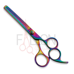 Ciseaux professionnels de coiffure Rainbow en acier inoxydable pour effiler les cheveux, ciseaux de barbier pour salon, logo personnalisé - Product Image 2
