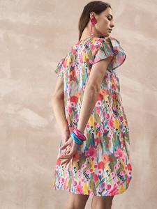 Robe longue en coton indien fait à la main pour femmes, tenue de fête à imprimé floral élégante, cadeau de mariée d'été, robe de voyage à la taille naturelle - Product Image 5