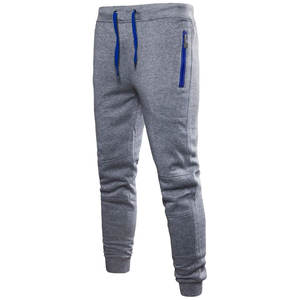 Joggers de fitness en toile à taille haute pour hommes Nouveau pantalon de survêtement en coton pour le sport et la course Poches à fermeture éclair Long Gym Training - Product Image 3