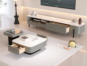 Meuble TV scandinave, table console TV élégante et minimaliste avec rangement - Product Image 2