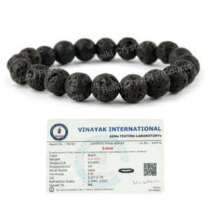 Bracelet en pierre de lave perlée 10 mm - Force et courage pour la mise à terre, bijou en pierre précieuse chargé de Reiki - Product Image 1