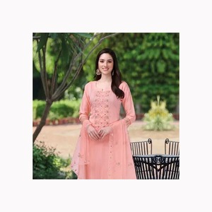 Dupatta/chal de terciopelo bordado dorado para mujer, ropa pesada bordada para fiesta y boda, Dupatta India pakistaní - Product Image 4