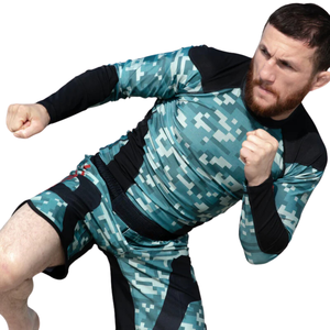 Protectores de erupción hechos a medida para adultos BJJ MMA de alta calidad para hombres Rashguard Función de estiramiento opción PERSONALIZADA disponible - Product Image 1