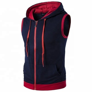 High Quality Men Fashion Casual Wear Gym <b>Hoodies</b> Wholesale <b>Sleeveless</b> Fitness <b>Hoodies</b> Spandex / Cotton Breathable Gym <b>Hoodies</b> - Product Image 5