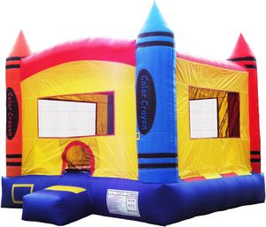 บ้านลมเป่าลมสำหรับเด็ก JumpOrange ขนาด 15'x13' สีสันสดใส รุ่น Commercial Color Crayon – บ้านลมสูง 12 ฟุต ทำจาก PVC หนา 15 ออนซ์ พร้อมเครื่องเป่าลม - Product Image 5