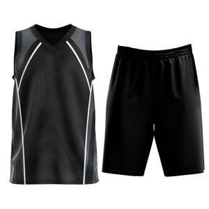 Maillot et short de basket-ball personnalisé ensemble cousu réversible kit d'uniforme de logo de broderie pour les hommes équipe scolaire de jeunes - Product Image 1