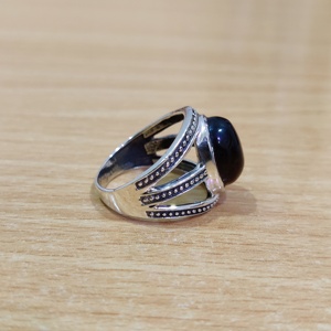 Meilleure vente Style classique Oeil de tigre Design Bague en argent avec pierres précieuses Mariages de confiance/Fêtes d'anniversaire Grossiste Bijoux - Product Image 3