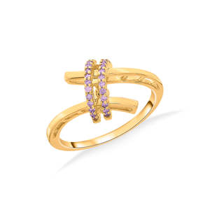 แหวนค็อกเทลประดับพลอยชุบทอง 18K ทรงเรขาคณิตแบบกรงเล็บ สไตล์ฮิปฮอป - Product Image 3