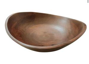 Ensaladera de diseño único directo de fábrica, cuenco para mezclar frutas de madera hecho a mano, precio al por mayor, cesta de frutas de madera con servidor - Product Image 4