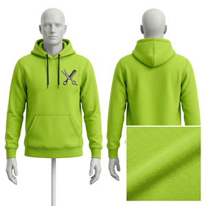 Sudadera con Capucha para Hombre, 320 GSM, Algodón y Poliéster, Felpa, Verde Lima, Premium, con Logotipo Bordado Personalizado y Bolsillo Canguro - Product Image 1