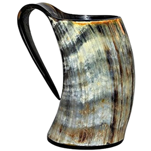 Taza de cuerno para beber vikingo Vintage 100% Natural 500 ML artesanías talladas de fabricante indio para uso doméstico - Product Image 6