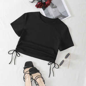 Camiseta Corta de Algodón de 220 g/m² para Mujer, Diseño Nuevo, Verano, Impresión Personalizada, Top Corto Personalizado a Demanda - Product Image 3