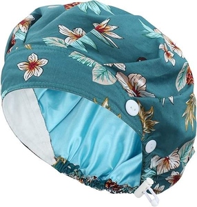 Gorro de fregado trasero elástico con Banda de sudor de algodón para profesionales dentales quirúrgicos y sanitarios - Product Image 1
