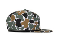 Venta al por mayor de alta calidad Ducks Camo Snapback gorra con cuerda logotipo personalizado 5 paneles de ala plana protección solar sombreros suaves