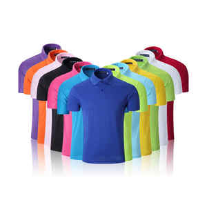 Chemise à manches courtes personnalisée, col à revers, 180g, 100% coton/mélange, respirante, séchage rapide, taille plus, coupe ample - Product Image 1