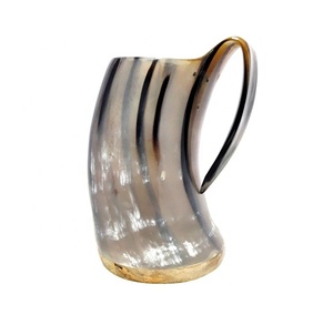 Mug en corne de buffle Viking, écologique, fait main, d'inspiration médiévale, poli, authentique, pour Noël et anniversaire - Product Image 6