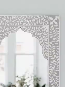 Crecnset Crafts' Lujoso espejo de pared de diseño moderno hecho a mano Buena calidad Incrustaciones de hueso natural Marco decorativo personalizado - Product Image 2