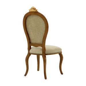 เก้าอี้รับประทานอาหารที่ทำจากกรอบไม้มะฮอกกานีที่เป็นของแข็งพร้อมด้วยการแกะสลักด้วยมือและหุ้มเบาะสำหรับการใช้งานในร่ม - Product Image 6