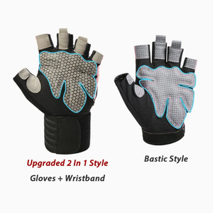 Guantes de Ciclismo Transpirables de Neopreno con Soporte para Muñeca, Diseño de Medio Dedo, Cierre con Cordones, Protección de Palma y Agarre Antideslizante para Levantamiento de Pesas - Product Image 5