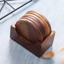 Good quality blank wooden coaster <b>dinner</b> table accessories round bamboo coaster wholesale at best price - Product Image 5