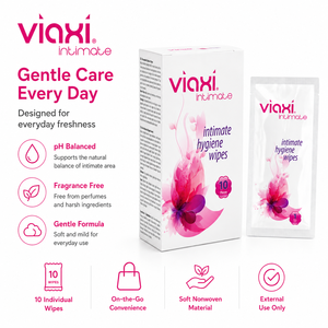 Viaxi Soft Non-woven Fabric Cleansing Wipes 10 Pack | pH Balanced Fragrance-Free Sensitive Skin Gentle Daily Feminine Cleansing - Product Image 4