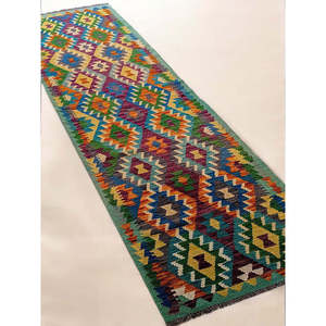 พรมกิลิมไมมาณา อัฟกานิสถาน ขนาด 300 x 86 ซม. ชุดพรมพื้นเมืองแบบดั้งเดิมของอัฟกานิสถาน - Product Image 6