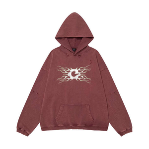 Vente en gros Pull-over à capuche 100% coton avec boutons et col personnalisés Sweatshirts d'hiver grande taille - Product Image 2