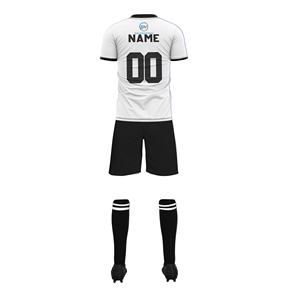 Maillot de football à manches courtes pour hommes et shorts d'entraînement, uniformes de football personnalisables OEM pour enfants, prix de gros OEM personnalisé - Product Image 4