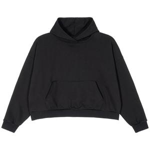Sweats à capuche en coton épais et uni pour hommes, taille plus, anti-rétrécissement, surdimensionné, poids lourd 380 - 500gsm vierge - Product Image 2