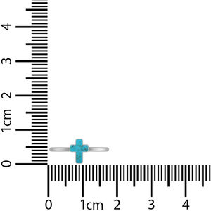 Bague empilable en argent sterling 925 en forme de croix avec turquoise, sertie en bélière, style classique, cadeau de fiançailles, d'anniversaire, de fête ou de mariage - Product Image 5