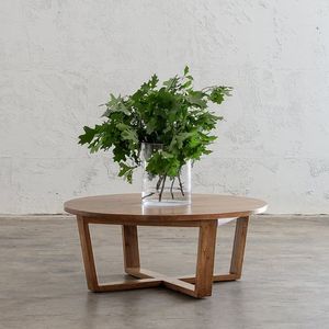 Table basse en bois de récupération de haute qualité avec cadre en métal robuste, parfaite pour les salons de style industriel - Product Image 1