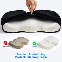 2022 coussin de siège en mousse à mémoire de forme en U pour chaise de bureau coussin de fesses soutien du bas du dos amovible lavable