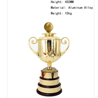 Fabrication de trophées personnalisés en plaqué or véritable, base en métal 20*16cm, trophée de championnat, récompenses en métal