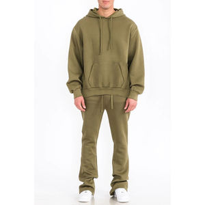 Survêtement évasé 100% coton Logo personnalisé Sweat à capuche et pantalon de survêtement évasé Jogger Ensemble deux pièces Survêtement évasé à impression numérique - Product Image 6