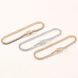 Pulsera clásica de oro amarillo de 14 quilates, pulsera de tenis de diamante cultivado en laboratorio de corte redondo para regalo de aniversario para ella - Product Image 3