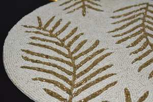 Economically Priced Round <b>Beaded</b> <b>Placemats</b> Handmade Floral Artisan Festive Table Setting Decor for Home Dining & Wedding Parties - Product Image 5