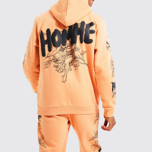 High Quality Hooded Casual Men's Track <b>Suits</b> 2-Piece 100% Cotton Custom Logo Bulk Sweat <b>Suit</b> Sets - Product Image 4