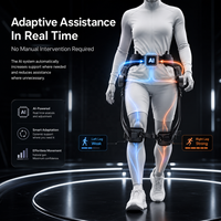 Exosquelette de hanche adaptatif IA avec contrôle indépendant gauche-droite, système d'assistance à la marche, dispositif de soutien à la mobilité à double moteur, usage commercial